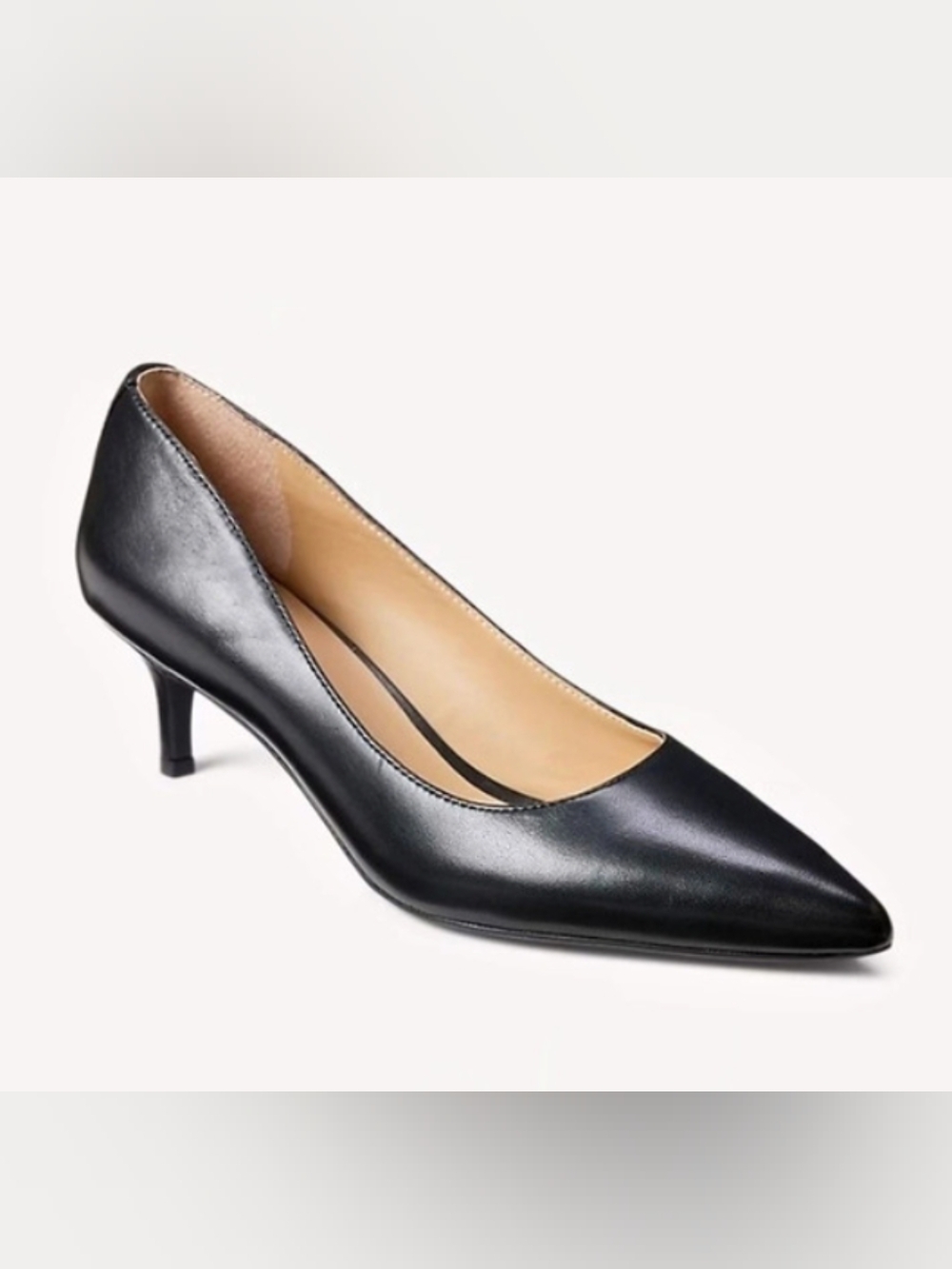 Lauren Ralph Lauren Jadyn Leather Pump Black Pointed-Toe Heels